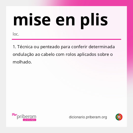 Significado de mise en plis